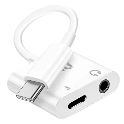 LinQ, USB C Power Delivery in 3,5-milimetrski adapter za polnjenje Audio Jack, Bela