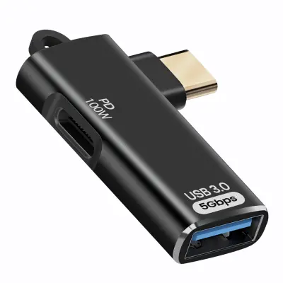 LinQ, Adapter USB na USB-C OTG in USB-C Charge 100W 5Gbps prenos, Črna