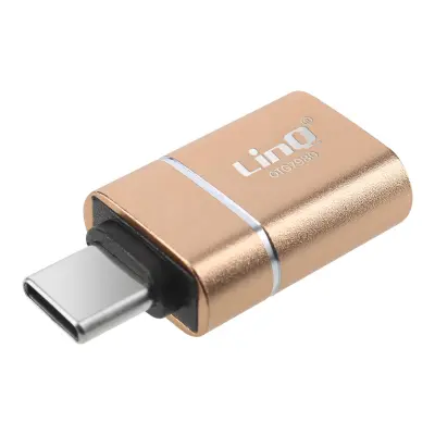 LinQ, Kompakten in priročen adapter USB na USB C OTG, Zlata