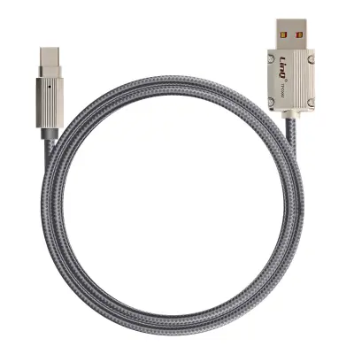 LinQ, Kabel USB v USB C, hitro polnjenje, 6 A, sinhronizacija, dolžina 1,2 m, Siva