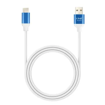 LinQ, Kabel USB v USB C, hitro polnjenje, 3 A, sinhronizacija, dolžina 1,5 m, Modra