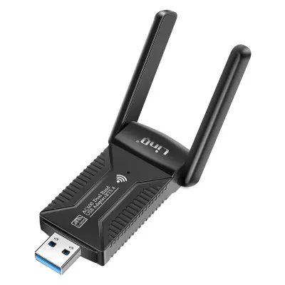 LinQ, Omrežna kartica USB WiFi ključ 600Mbps in Bluetooth 5.4, dvojni pas, Črna