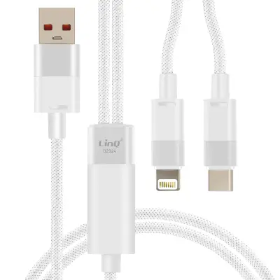 LinQ, USB kabel Za strele in USBC 1,2 m, Bela