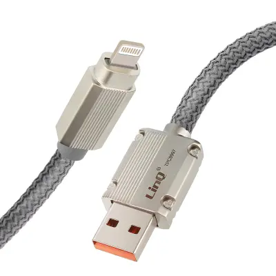 LinQ, LinQ 3A USB kabel za iPhone Reinforced ovoj 1,2 m, Siva
