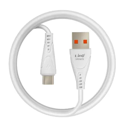 LinQ, Kabel USB v USB C, hitro polnjenje 3 A, dolžina sinhronizacije 1 m, Bela