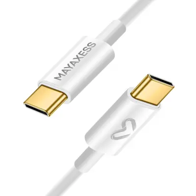 Mayaxess, Kabel1m USB-C polnilni kabel za Samsung Galaxy S25 / S25 Ultra / S25 Plus / S25 SE / S25 Edge, Bela