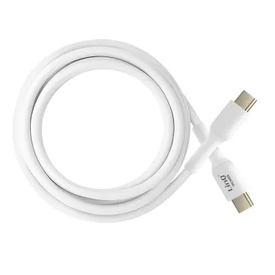 LinQ, USB C kabel 100 W hiter prenos 20 Gbps 1,5 m za prenosnik, Bela