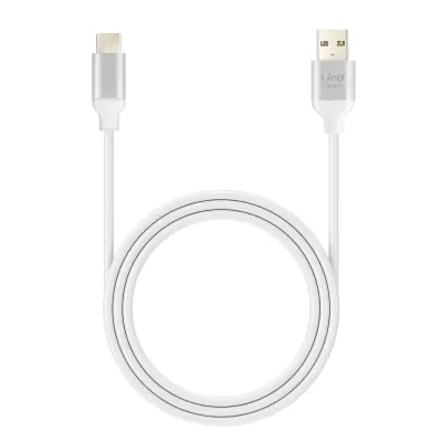 LinQ, Kabel USB v USB C, hitro polnjenje, 3 A, sinhronizacija, dolžina 1,5 m, Srebrna