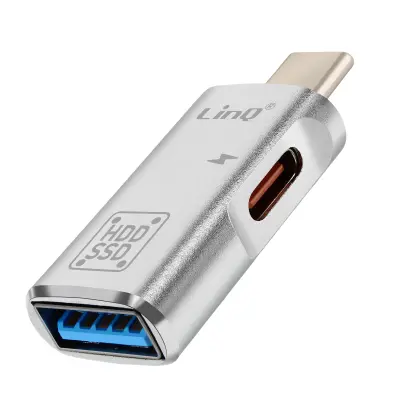 LinQ, OTG USB in USB C na USB C Kompaktni adapter, Srebrna