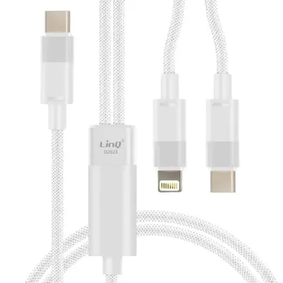 LinQ, USB kabel Za strele in USBC 1,2 m, Bela