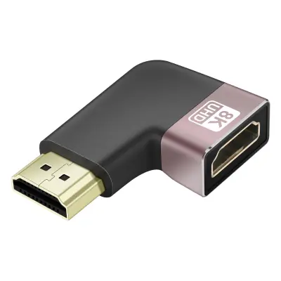 LinQ, Adapter Video 8K UHD HDMI Ženski na HDMI Moški Sklonjen desno, Črna