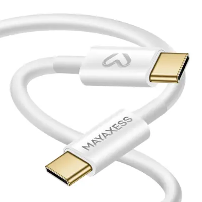Mayaxess, Polnilni kabel USB-C / USB-C 1m 20W iPhone 17 / 17 Pro / 17 Pro Max / 17 Air, Bela