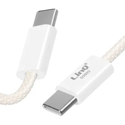 LinQ, Kabel za polnjenje in sinhronizacijo iz USB-C v USB-C 60W 2 metra, Bela