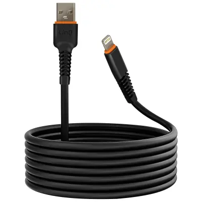 LinQ, Polnilni kabel USB to Lightning 20W 3m za iPhone iPad, Črna