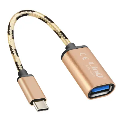LinQ, Adapterski kabel USB-C na USB OTG 15 cm, Zlata