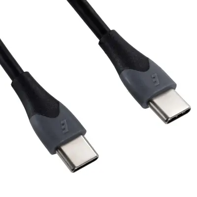 ENERGIZER, Polnilni in podatkovni kabel USB-C na USB-C 2.4A 480Mbps 1.2m proti zapletanju, Črna