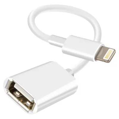 Adapter za polnjenje Ženska USB na moškega Lightning, Bela