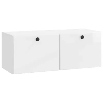 vidaXL Omarica za TV, ki jo lahko montiraš na steno Bela visok sijaj