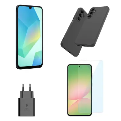 Komplet telefona in dodatkov SAMSUNG GALAXY A16 128GB SENIOR, črn