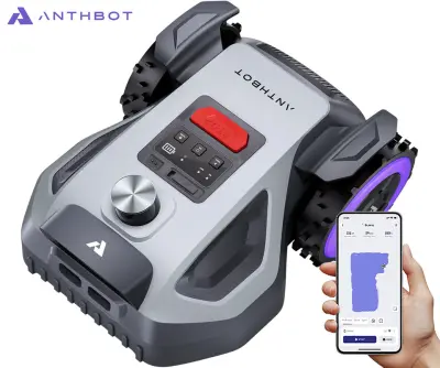 ANTHBOT M5 LiDAR pametna robotska kosilnica, brez žice, do 500m2, 360° LiDAR + Dual Vision kamera, AUTO načrtovanje poti, naklon do 45%, WIFI, 4G, BT