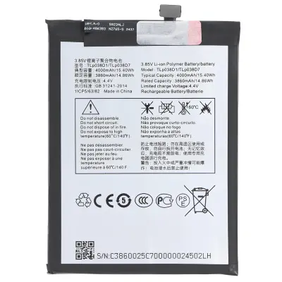 Nadomestna baterija TCL 10L Li-Polymer 3.85V 4000mAh 15.4Wh, Bela / Črna