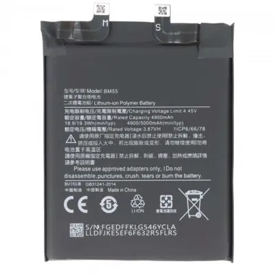 Li-polimerna baterija 3,87V za pametni telefon Xiaomi Mi 11 Pro, združljiva z BM55, Črna