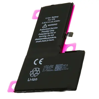 Nadomestna baterija za iPhone X Li-Polymer 3,81V 2716mAh 10,3Wh, Črna