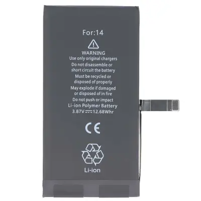 Baterija za pametni telefon iPhone 14 Li-polimer 3279mAh 3.87V 12.68Wh, Črna