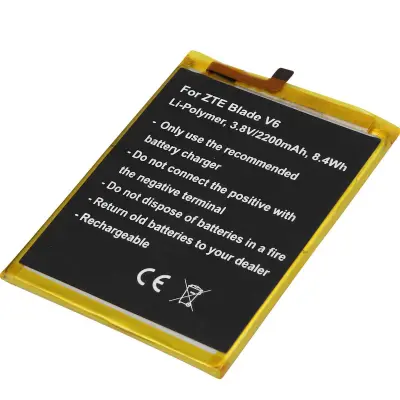 Baterija 3.8V Li-Polymer za pametni telefon, združljiv z ZTE Blade V6 2200mAh, Črna