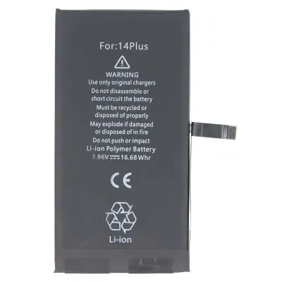 Baterija za iPhone 14 Plus Li-polimer 3.86V 4325mAh 16.68Wh, Črna