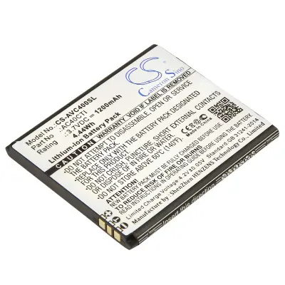 3,7V Li-ionska baterija za pametni telefon, združljiva Archos 40C Titanium 1200mAh, Črna