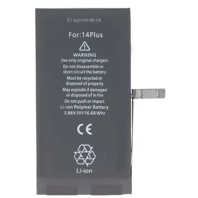 Baterija za iPhone 14 Plus Li-Polymer 3,86 V 4323 mAh Diagnostičen, Črna
