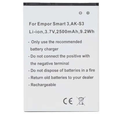 Baterija za pametni telefon Emporia Smart 3 Li-ion 3.7V 2500mAh Referenca AK-S3, Bela