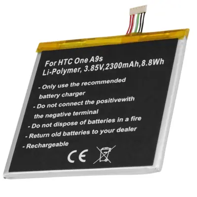 3,85V Li-polimer baterija za pametni telefon HTC One A9s Združljiva B2PWD100, Črna