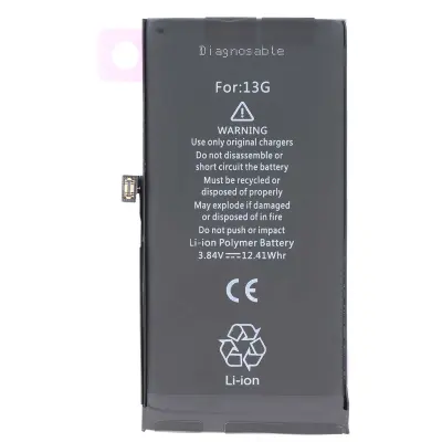 Diagnostična baterija za iPhone 13 Li-polimer 3,84 V 3227 mAh 12,4 Wh, Črna