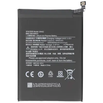 Li-Polymer baterija 3,87V za pametni telefon Xiaomi Redmi 9 4G združljiva z BN62, Črna