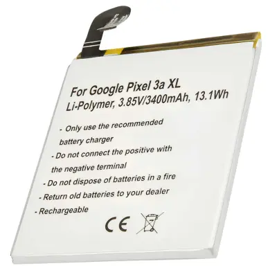 Nadomestna baterija Google Pixel 3a XL Li-Polymer 3400mAh 3.85V, Bela