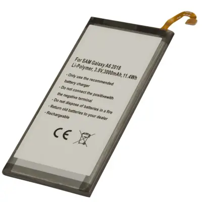 Li-polimerna baterija 3000 mAh za pametni telefon, združljiva z Samsung Galaxy A6 2018, Siva