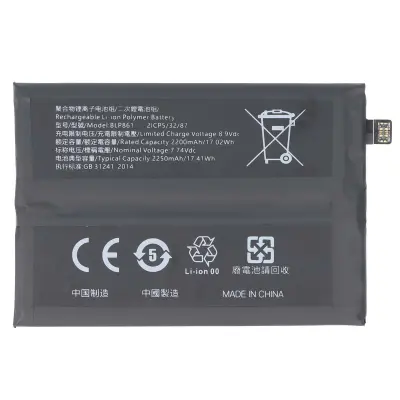 Nadomestna baterija za OnePlus Nord 2 Li-Polymer 7,74V 2250mAh 17,4Wh, Črna