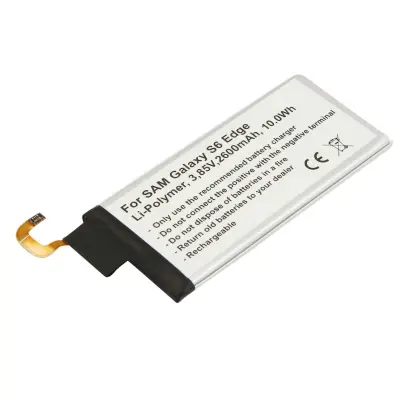 Li-polimerna baterija 2600 mAh za pametni telefon, združljiva Samsung Galaxy S6 Edge 3,85 V, Bela