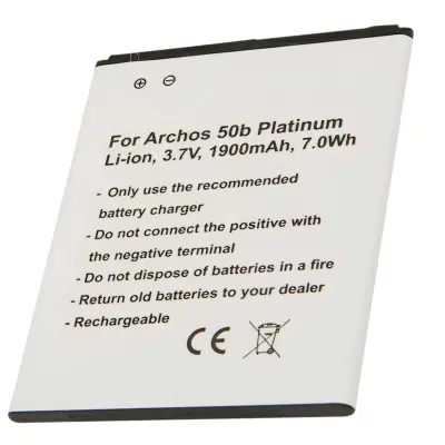Nadomestna baterija za Archos 50b Platinum Li-ion 3.7V 1900mAh, Bela