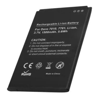 Nadomestna baterija za Doro 7010 / 7781 Li-ion 3,7V 1500mAh 5,6Wh, Črna