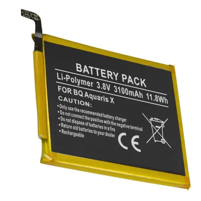 Združljiva baterija BQ Aquaris X / X Pro 3.8V Li-Polymer 3100mAh 11.8Wh, Črna / Rumena