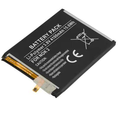Li-Polymer baterija 3,8V za pametni telefon Nokia 2 4100mAh 15,6Wh, Črna