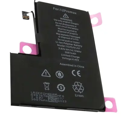 Baterija za iPhone 12 Pro Max Li-polimer 3.83V 3687mAh 14.13Wh, Črna