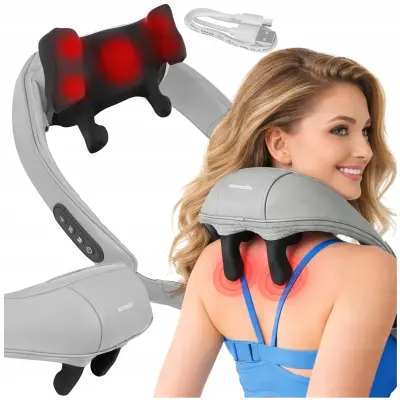 22W aku. prenosna masažna in grelna naprava za vrat in hrbet shiatsu masažer USB
