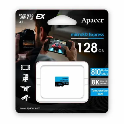 APACER microSD express 128GB spominska kartica U3 V30 AP128GMCEXG3X17-RA