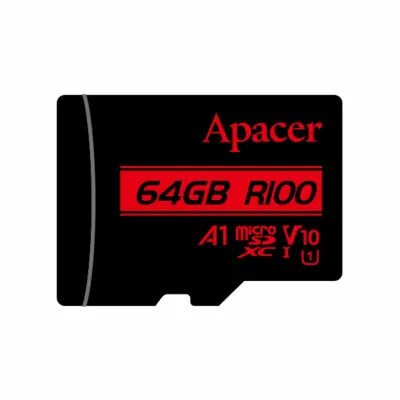 APACER microSD XC   64GB spominska kartica U1 R100 Class 10 AP64GMCSX10UB-R