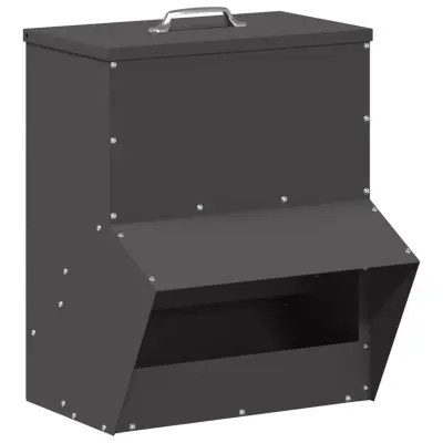 vidaXL Hranilnik za piščance Črna 20 x 25 x 35 cm Hladno valjana jeklo