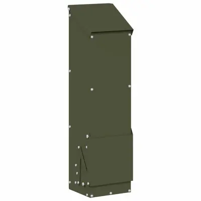 vidaXL Hranilnik za piščance Oljčno zelena 13 x 12 x 51 cm